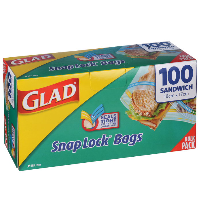 Glad® Snap Lock® Reseal Bags – Sandwich 100pk