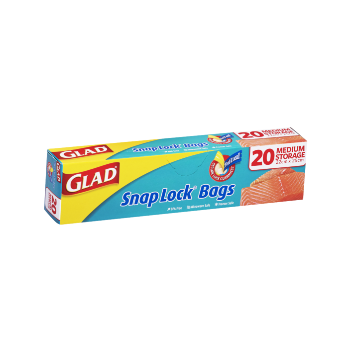 Glad® Snap Lock® Reseal Bags – Storage Medium 20pk