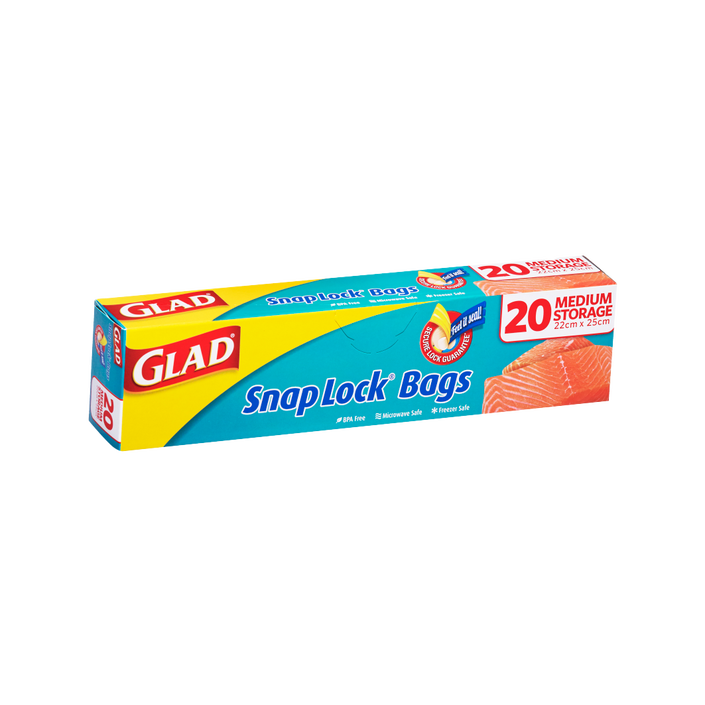 Glad® Snap Lock® Reseal Bags – Storage Medium 20pk