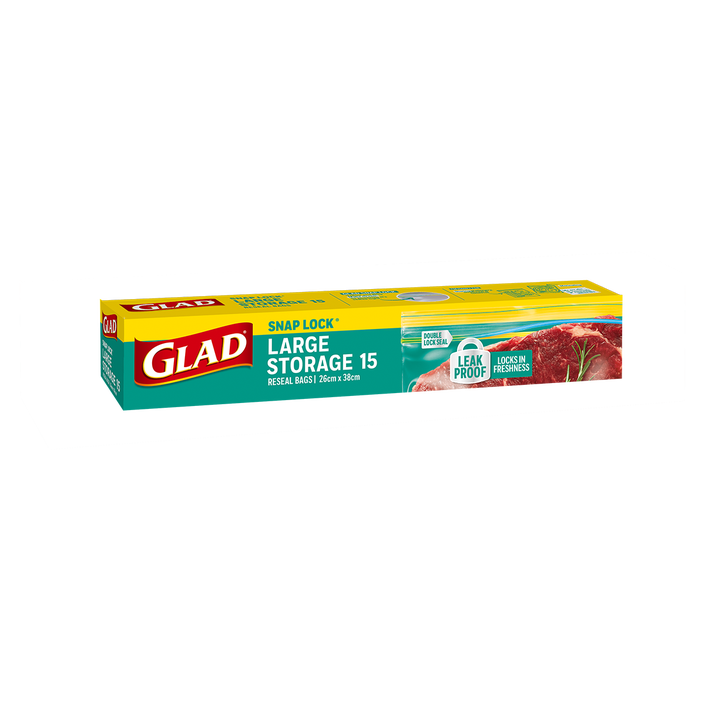 Glad® Snap Lock® Reseal Bags – Storage Large 15pk