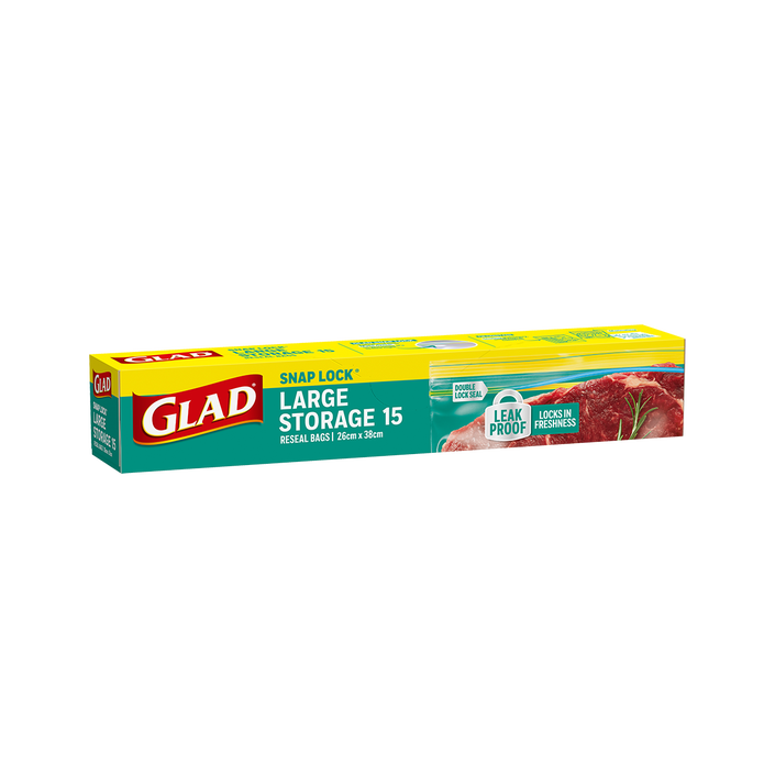 Glad® Snap Lock® Reseal Bags – Storage Large 15pk