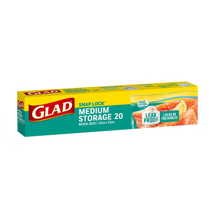Glad® Snap Lock® Reseal Bags – Storage Medium 20pk