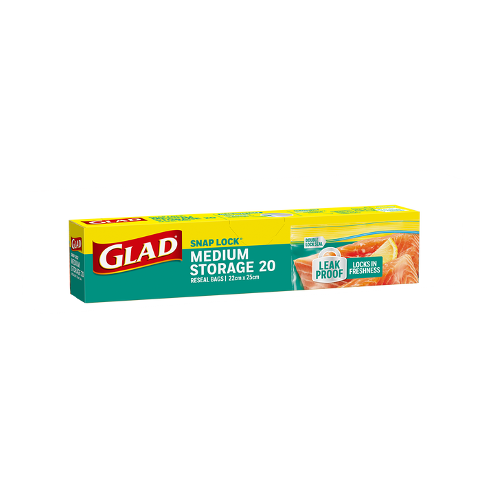 Glad® Snap Lock® Reseal Bags – Storage Medium 20pk