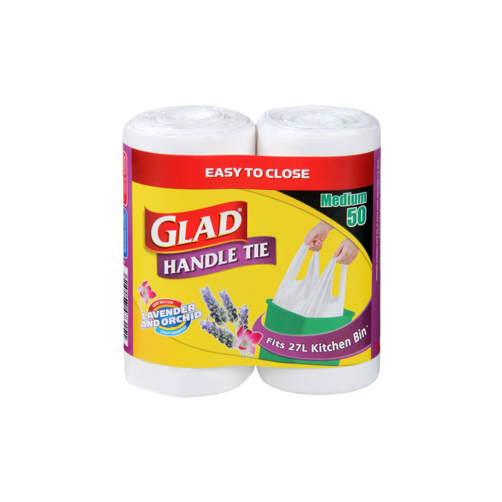 Glad® Handle Tie® Bags Kitchen Tidy Twin Medium 50pk