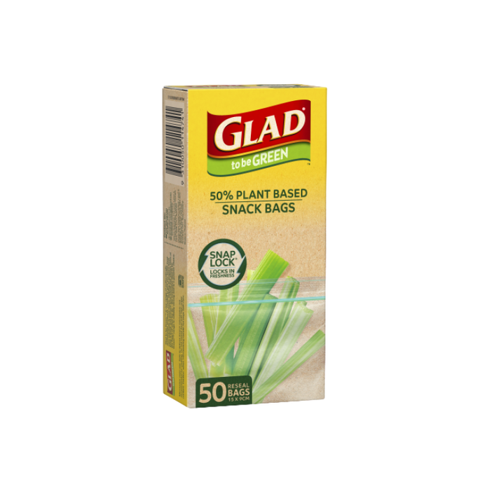 Glad to be Green® Plant Based Reseal Bag – Snack 50pk