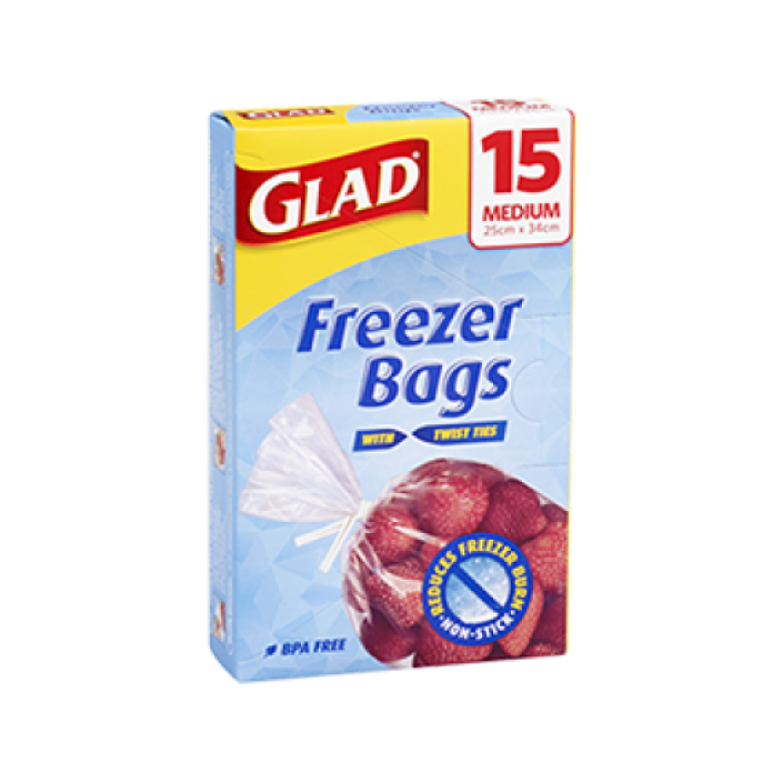 Glad® Freezer Bags Medium 15pk