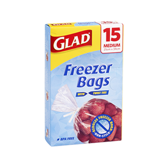 Glad® Freezer Bags Medium 15pk