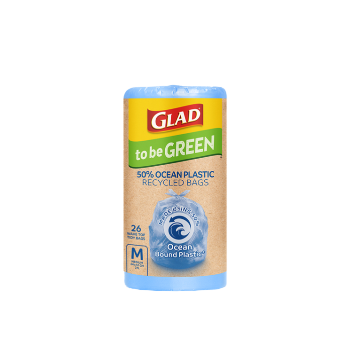 Glad to be Green 50% Ocean Bound Plastic Recycled Kitchen Tidy Bags Medium 26pk