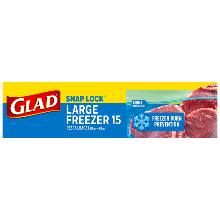 Glad® Snap Lock® Freezer Reseal Bags – Large 15pk